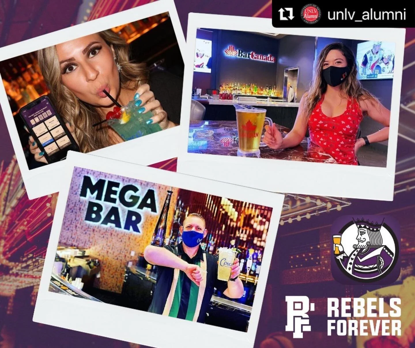 Reunion group on a Las Vegas Royal Crawl bar crawl